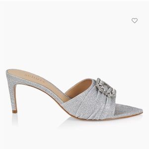 Schutz Meisho Glitter Mid-Heel Mule Size 7.5